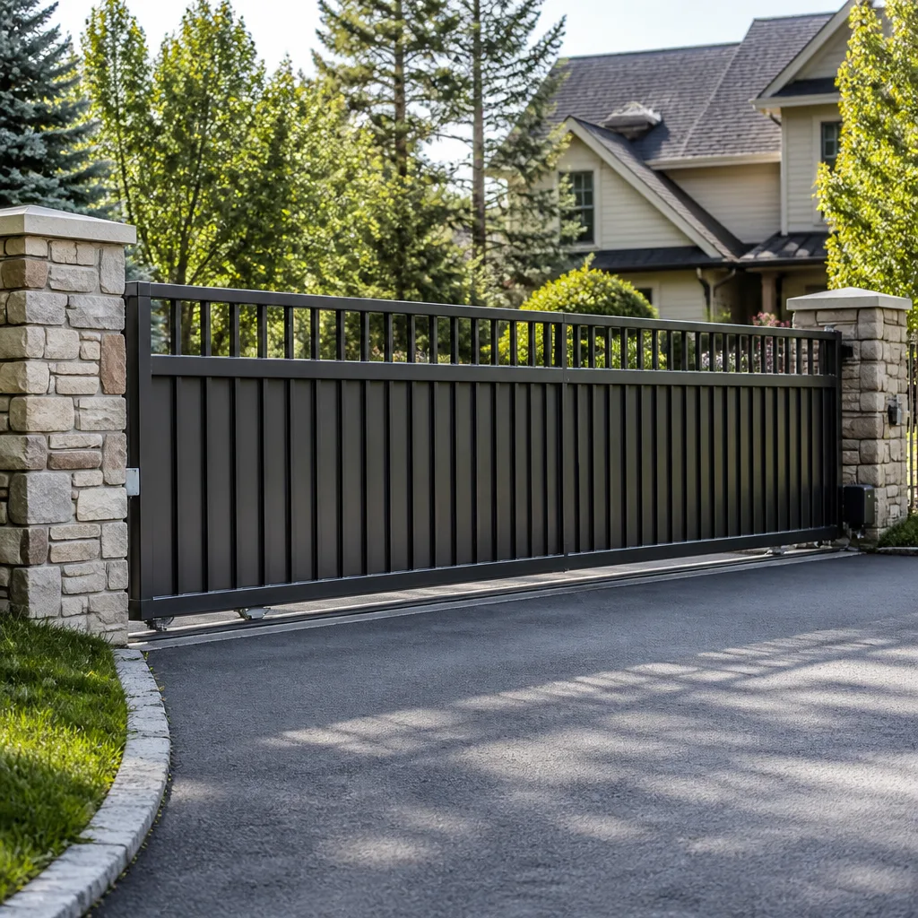 Sliding driveway gates